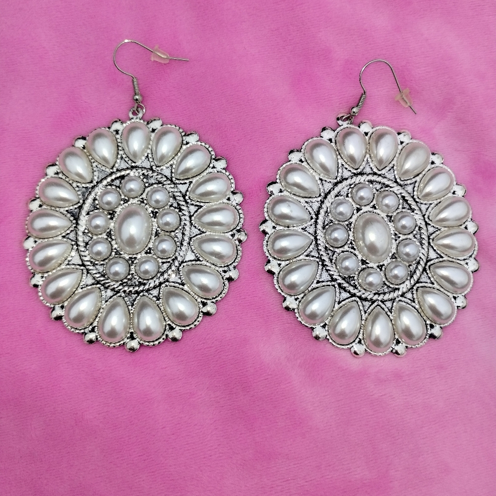 Large Pearl Boho Earrings